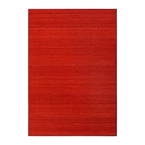 LOLAhome Alfombra de salón o Comedor Pop roja de bambú de 140 x 200 cm Iris,...