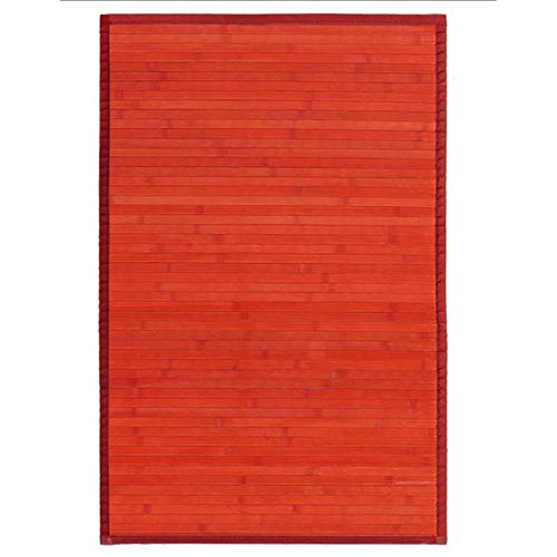 Alfombra de Salón o Comedor, Roja, de Bambú Natural 60 X 90cm Natur, 60x90 -...