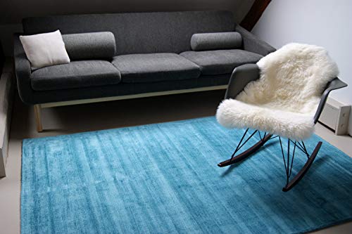 floor factory Alfombra Moderna Lounge Azul Turquesa 80x150cm moqueta Estilo...
