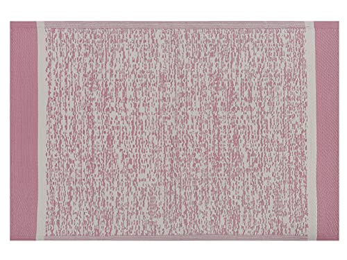 Alfombra de exterior sintética rosa 120 x 180 cm ecológica estilo moderno...