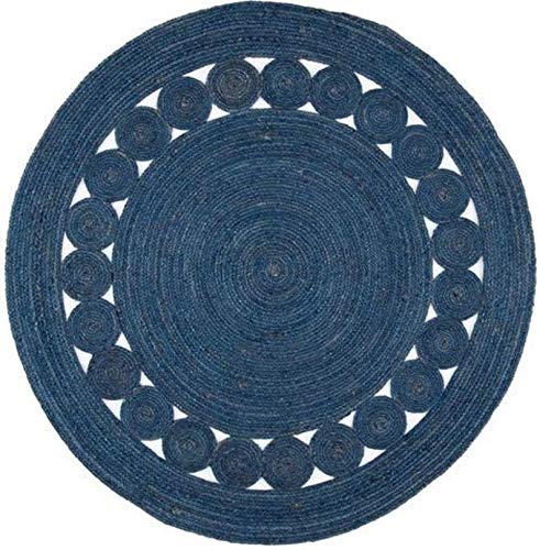 Ripaz - Alfombra de yute trenzada a mano, diseño circular, alfombra redonda...